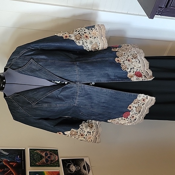 Denim and Lace Jacket - Picture 1 of 4
